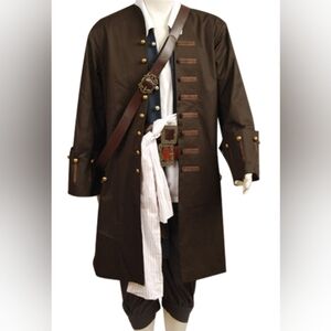 Cossky Pirates Of The Caribbean Jack Sparrow Costume Set Cosplay Costume Medium